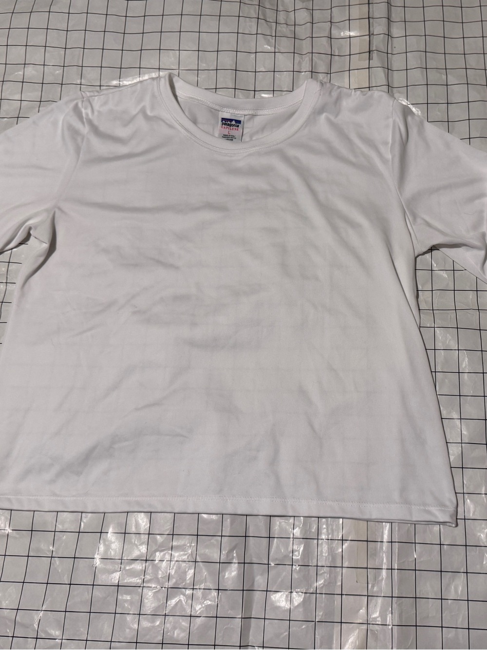 Patagonia White Long Sleeve Capilene Crew Tee